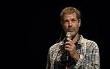 Choreographer and Israel Prize winner Ohad Naharin, seen speaking on stage during the final rehearsals for Batsheva's 50th Anniversary performance at the Tel Aviv Opera, June 21, 2014. (Hadas Parush/Flash90)