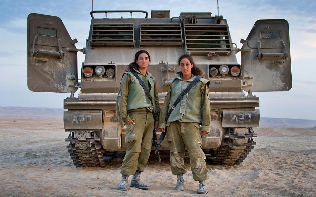 Two Artillery Corps fighters and instructors in Shivta, Israel (Debbie Zimelman via JTA)