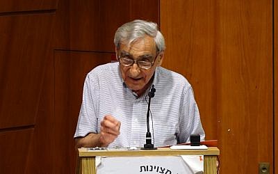Political philosopher Michael Walzer speaks at Bar Ilan University, June 13, 2019 (Moshe Atar)