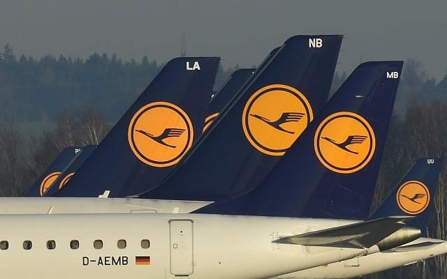 In this file photo taken on November 29, 2016 Lufthansa airplanes are parked at the airfield of the Franz-Josef-Strauss airport in Munich, southern Germany. (Christof Stache/AFP) In this file photo taken on November 29, 2016 Lufthansa airplanes are parked at the airfield of the Franz-Josef-Strauss airport in Munich, southern Germany. (Christof Stache/AFP)