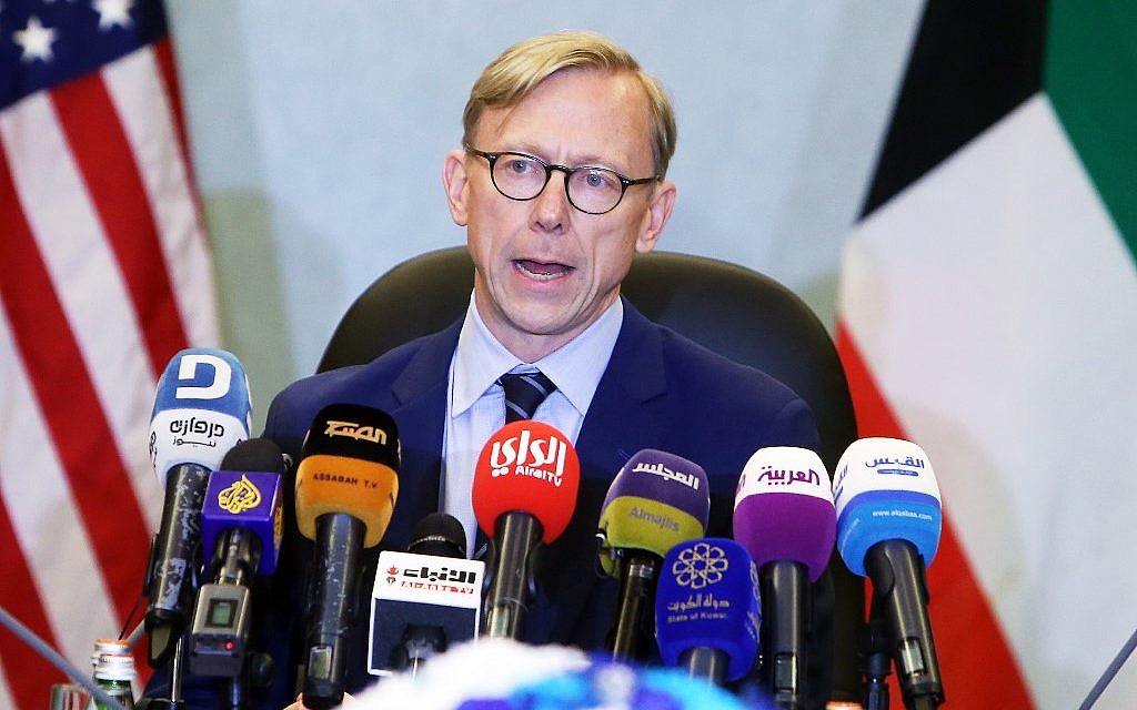 Brian Hook, the US Special Representative for Iran, speaks during a press conference in Kuwait City on June 23, 2019. (Yasser Al-Zayyat / AFP) Brian Hook, the US Special Representative for Iran, speaks during a press conference in Kuwait City on June 23, 2019. (Yasser Al-Zayyat / AFP)