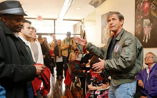 Joe Sestak talks to supporters at a campaign rally in Pittsburgh, March 26, 2015. (Jason Cohn For The Washington Post/Getty Images via JTA) Joe Sestak talks to supporters at a campaign rally in Pittsburgh, March 26, 2015. (Jason Cohn For The Washington Post/Getty Images via JTA)