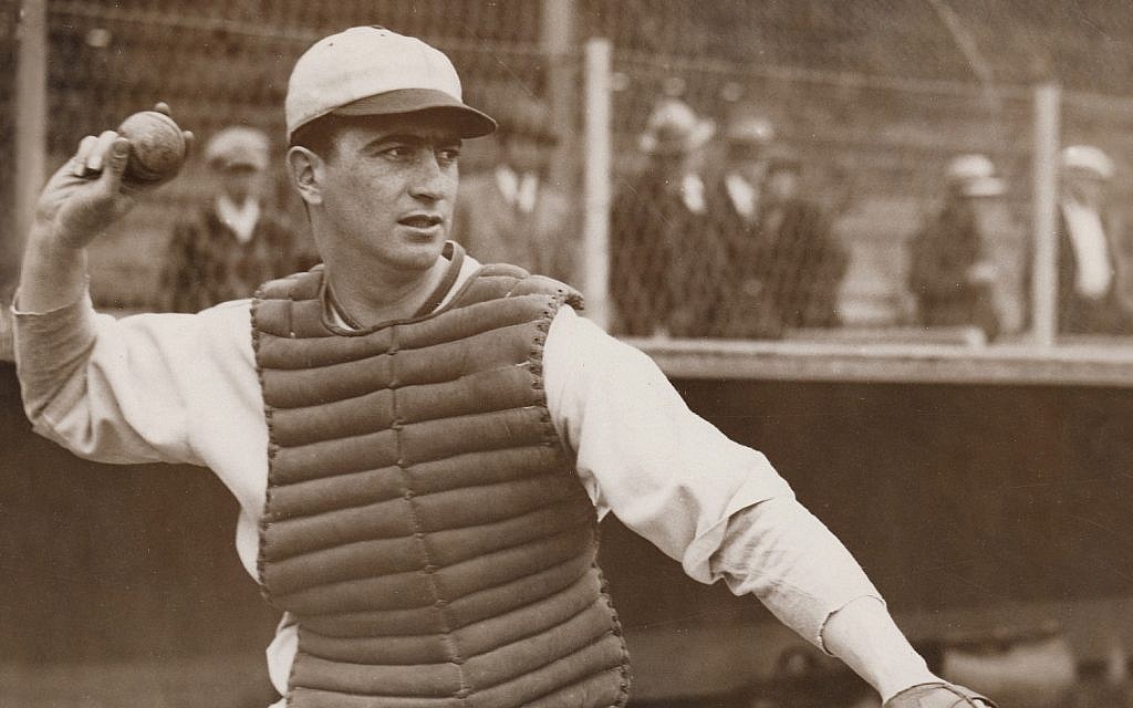 Moe Berg was a catcher for several teams during his 15-year Major League Baseball career in the 1920s and '30s. (Courtesy of Irwin Berg via JTA)