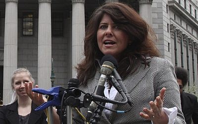 In this photo fro  March 29, 2012, author and political consultant Naomi Wolf speaks to reporters during a news conference in New York. (AP Photo/Mary Altaffer)