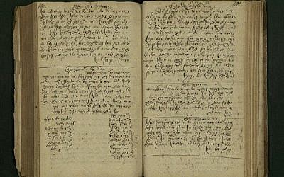 This undated photo provided by the Israel National Library, shows a document from Halberstadt, Germany, written in the 18th century. (Israel National Library via AP)