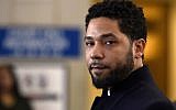 Actor Jussie Smollett talks to the media before leaving Cook County Court after his charges were dropped, in Chicago,  March 26, 2019. (Paul Beaty/AP)