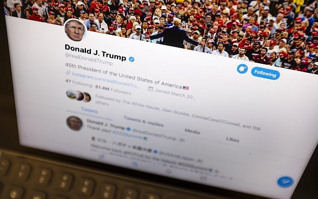 US President Donald Trump's Twitter feed is photographed on an Apple iPad in New York, June 27, 2019. (AP Photo/J. David Ake) US President Donald Trump's Twitter feed is photographed on an Apple iPad in New York, June 27, 2019. (AP Photo/J. David Ake)