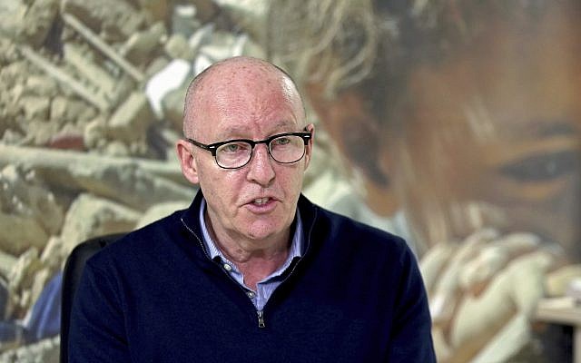 Jamie McGoldrick, then- UN Humanitarian Coordinator for Yemen, speaks during an interview with The Associated Press in Amman, Jordan, Wednesday, November 22, 2017. (AP Photo/Raad Adayleh)