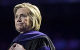 Former Secretary of State Hillary Clinton delivers Hunter College's commencement address, Wednesday, May 29, 2019, in New York. (AP Photo/Mary Altaffer)