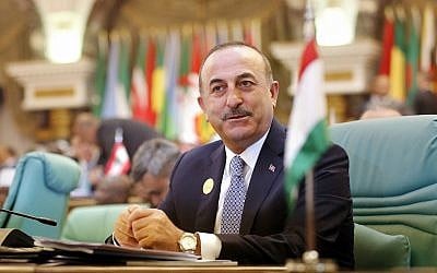 Turkey's Foreign Minister Mevlut Cavusoglu attends the Islamic Summit of the Organization of Islamic Cooperation (OIC) in Mecca, Saudi Arabia, June 1, 2019. (AP Photo/Amr Nabil)