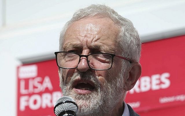 Labour Party leader Jeremy Corbyn campaigns for Lisa Forbes in Peterborough, England, on June 1, 2019. (Danny Lawson/PA via AP) Labour Party leader Jeremy Corbyn campaigns for Lisa Forbes in Peterborough, England, on June 1, 2019. (Danny Lawson/PA via AP)