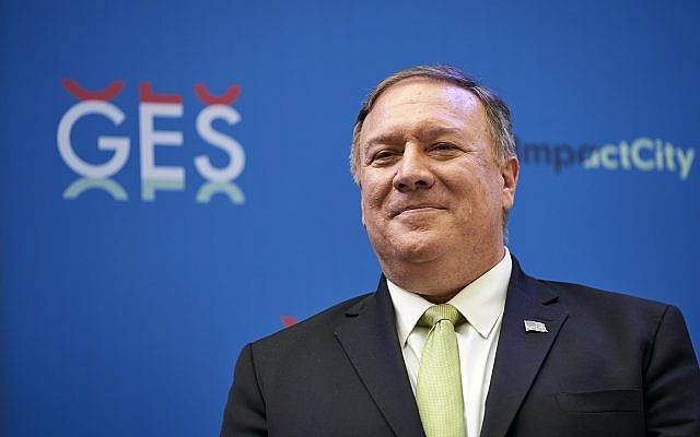US Secretary of State Mike Pompeo at the opening of the Global Entrepeneurship Summit 2019 in The Hague, Netherlands, Monday, June 3, 2019. (AP Photo/Phil Nijhuis) US Secretary of State Mike Pompeo at the opening of the Global Entrepeneurship Summit 2019 in The Hague, Netherlands, Monday, June 3, 2019. (AP Photo/Phil Nijhuis)
