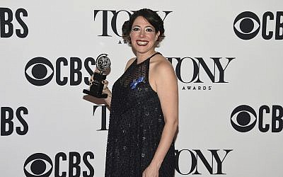 Rachel Chavkin poses in the press room with the award for best direction of a musical for "Hadestown" at the 73rd annual Tony Awards on June 9, 2019, in New York. (Photo by Evan Agostini/Invision/AP)