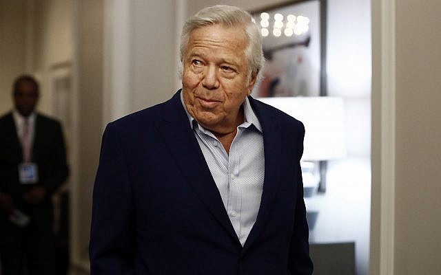 In this photo from May 22, 2019, New England Patriots owner Robert Kraft arrives at an NFL football owners meeting in Key Biscayne, Florida. (AP Photo/Brynn Anderson) In this photo from May 22, 2019, New England Patriots owner Robert Kraft arrives at an NFL football owners meeting in Key Biscayne, Florida. (AP Photo/Brynn Anderson)