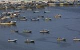 Palestinian fishing boats moored in the Gaza seaport in Gaza City, June 13, 2019. (AP/Hatem Moussa)