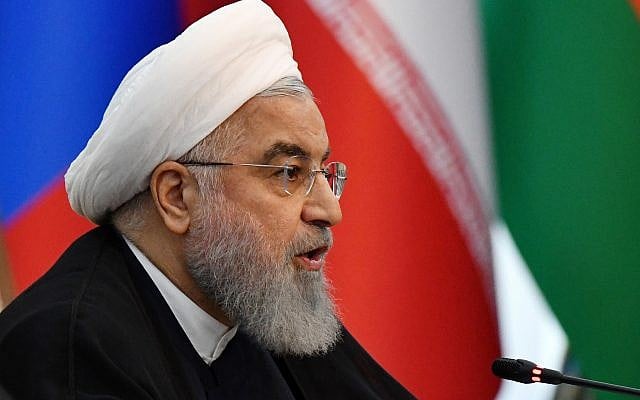 Iranian President Hassan Rouhani speaks during a session of the Shanghai Cooperation Organization summit in Bishkek, Kyrgyzstan, June 14, 2019. (AP Photo/Vladimir Voronin) Iranian President Hassan Rouhani speaks during a session of the Shanghai Cooperation Organization summit in Bishkek, Kyrgyzstan, June 14, 2019. (AP Photo/Vladimir Voronin)