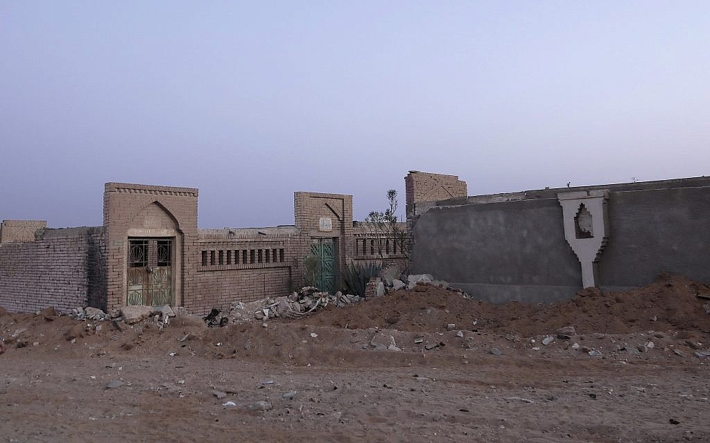 The entrance to the public graveyard where ex-president Mohammed Morsi was buried, is cordoned off, in a suburb of Cairo, Egypt, early Tuesday, June 18, 2019. (AP/Nariman El-Mofty)