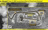 Satellite photos released by ImageSat International appear to show all four missile launchers of the S-300 air defense system in the raised position in the northwestern Syrian city of Masyaf on June 30, 2019. (ImageSat International)