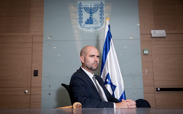 Israeli parliament member Amir Ohana at the Knesset. July 25, 2018. (Miriam Alster/FLASH90)