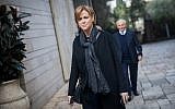 Rakefet Russak-Aminoach arrives at the appointment ceremony of Incoming head of Bank of Israel Professor Amir Yaron held in Jerusalem. Professor Yaron is replacing Karnit Flug. December 24, 2018 (Yonatan Sindel/Flash90)