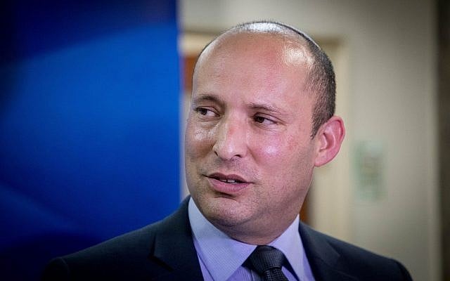 New Right party leader Naftali Bennett arrives to the weekly cabinet meeting at the Prime Minister's Office in Jerusalem on June 2, 2019, hours before he was fired as education minister. (Yonatan Sindel/Flash90) New Right party leader Naftali Bennett arrives to the weekly cabinet meeting at the Prime Minister's Office in Jerusalem on June 2, 2019, hours before he was fired as education minister. (Yonatan Sindel/Flash90)