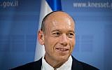 Newly elected State Comptroller Matanyahu Englman seen during a press conference at the Knesset in Jerusalem, June 3, 2019. (Yonatan Sindel/Flash90)