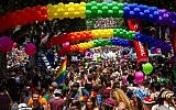 People participate in the annual Pride Parade in Tel Aviv on June 14, 2019. (Flash90)