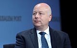 US Special Envoy Jason Greenblatt speaks at a conference in New York City, June 16, 2019. (Marc Israel Sellem/POOL)