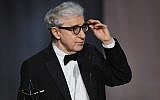Woody Allen onstage during the American Film Institute's Life Achievement Award Gala for Diane Keaton at the Dolby Theatre in Hollywood, California, June 8, 2017. (Kevin Winter/Getty Images/via JTA)