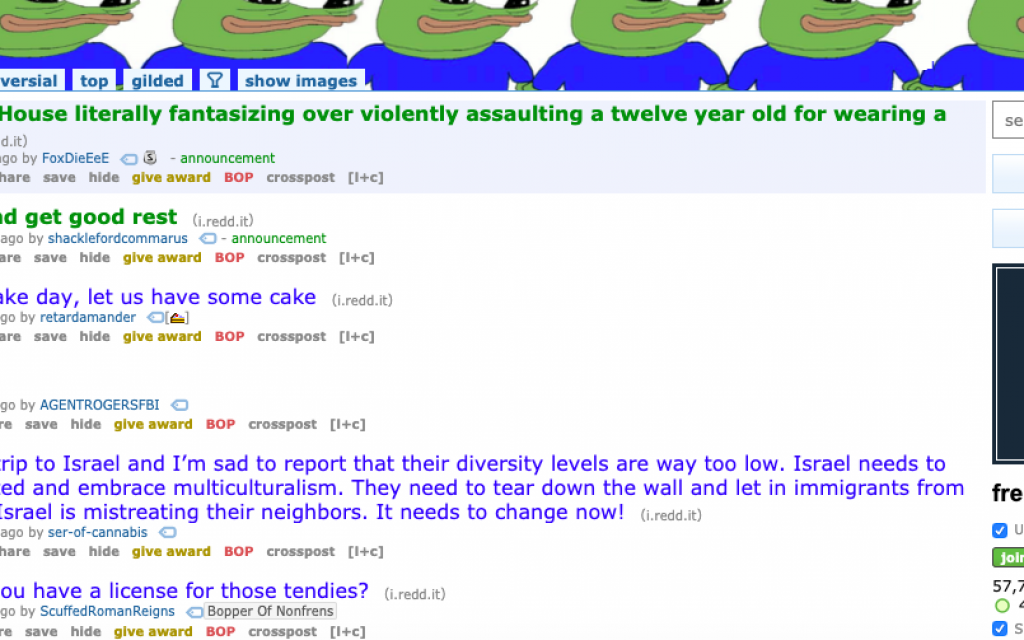 The former frontpage of /r/frenworld, banned by Reddit in June 2019 (Reddit screenshot)