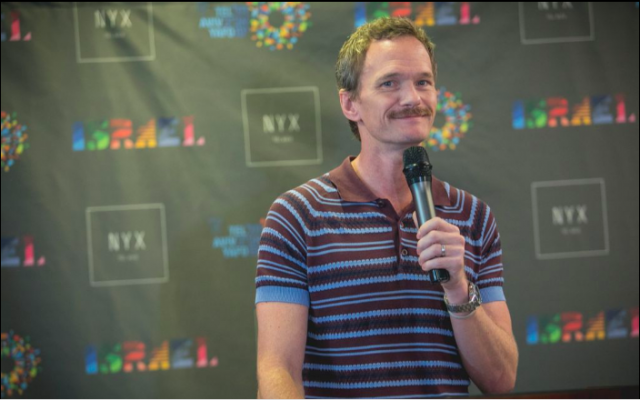 Actor Neil Patrick Harris, the 2019 International Pride Ambassador, in Tel Aviv on June 13, 2019. (courtesy Tel Aviv municipality)