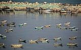 Fishing boats in the Gaza City port, June 25, 2019. (Hassan Jedi/Flash90)