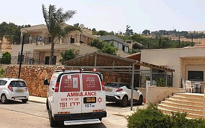 Illustrative -- First responders arrive to try to resuscitate a 4-year-old who drowned in a pool in northern Israel, June 9, 2019. (MDA)