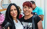 Dalal Daoud, right, seen after her release from prison in Ramle, June 20, 2019. (Flash90)