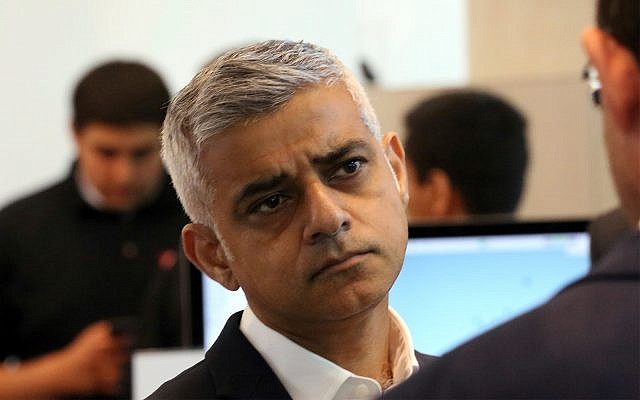 Mayor of London Sadiq Khan during London Tech Week, June 11, 2018. (AP Photo/Robert Stevens) Mayor of London Sadiq Khan during London Tech Week, June 11, 2018. (AP Photo/Robert Stevens)