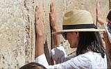 Former US ambassador to UN Nikki Haley prays at the Western Wall in Jerusalem's Old City on June 26, 2019. (Oren Ben Hakon/Israel Hayom)