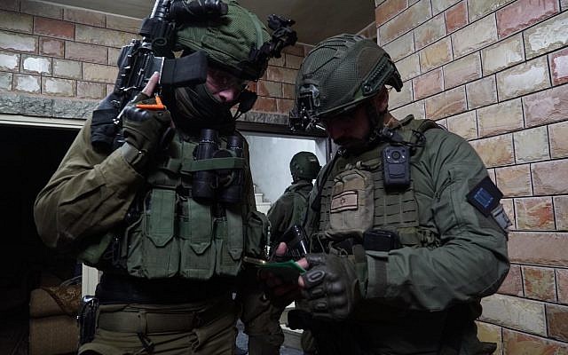 Illustrative. Israeli soldiers take part in operations in the West Bank. (Israel Defense Forces)