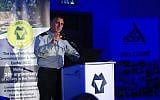 Maj. Gen. Tamir Hayman, head of IDF Military Intelligence, speaks at a conference in Tel Aviv on June 5, 2019. (Yissachar Ruas)