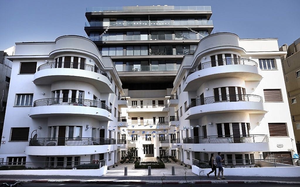 A picture taken on May 9, 2019 shows the Reisfeld House, a building built in 1935 by architect Pinchas Bijonsky. (Photo by THOMAS COEX / AFP) A picture taken on May 9, 2019 shows the Reisfeld House, a building built in 1935 by architect Pinchas Bijonsky. (Photo by THOMAS COEX / AFP)