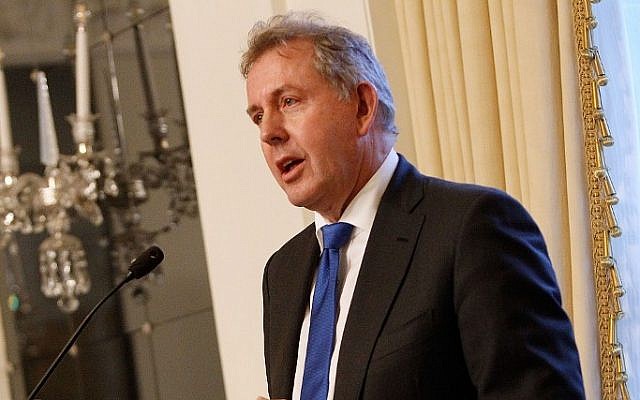 In this file photo taken on January 18, 2017 British Ambassador Kim Darroch speaks at an Afternoon Tea hosted by the British Embassy to mark the US Presidential Inauguration at The British Embassy in Washington, DC (Paul Morigi / GETTY IMAGES NORTH AMERICA / AFP) In this file photo taken on January 18, 2017 British Ambassador Kim Darroch speaks at an Afternoon Tea hosted by the British Embassy to mark the US Presidential Inauguration at The British Embassy in Washington, DC (Paul Morigi / GETTY IMAGES NORTH AMERICA / AFP)