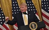 US President Donald Trump gestures as he speaks at the Presidential Social Media Summit at the White House in Washington, DC, on July 11, 2019. (Nicholas Kamm / AFP)