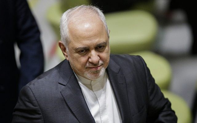 Iranian Foreign Minister Mohammad Javad Zarif on July 17, 2019, at UN Headquarters in New York. (Kena Betancur/AFP) Iranian Foreign Minister Mohammad Javad Zarif on July 17, 2019, at UN Headquarters in New York. (Kena Betancur/AFP)
