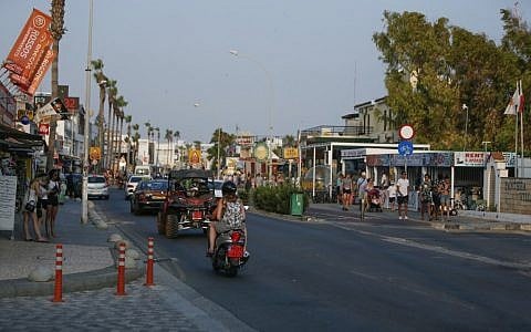 A general view shows a street in the Cypriot resort town of Ayia Napa on July 18, 2019. (Matthieu Clavel/AFP)