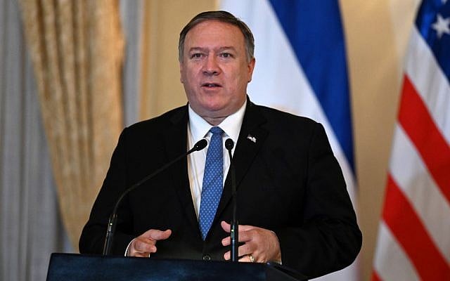 US Secretary of State Mike Pompeo speaks at a joint press conference with El Salvadoran President Nayib Bukele (not pictured) at the presidential residence in San Salvador on July 21, 2019. (Marvin Recinos/AFP) US Secretary of State Mike Pompeo speaks at a joint press conference with El Salvadoran President Nayib Bukele (not pictured) at the presidential residence in San Salvador on July 21, 2019. (Marvin Recinos/AFP)