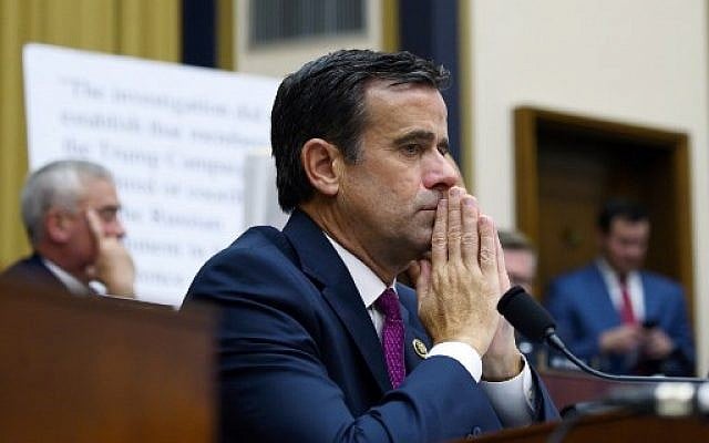 In this file photo taken on July 24, 2019 US Representative John Ratcliffe, Republican of Texas, listens as former Special Counsel Robert Mueller testifies in Washington, DC. (ANDREW CABALLERO-REYNOLDS / AFP) In this file photo taken on July 24, 2019 US Representative John Ratcliffe, Republican of Texas, listens as former Special Counsel Robert Mueller testifies in Washington, DC. (ANDREW CABALLERO-REYNOLDS / AFP)