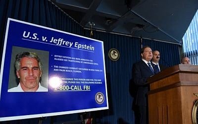 US Attorney for the Southern District of New York Geoffrey Berman announces charges against Jeffery Epstein on July 8, 2019 in New York City. Epstein will be charged with one count of sex trafficking of minors and one count of conspiracy to engage in sex trafficking of minors.   (Stephanie Keith/Getty Images/AFP)