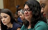 US Rep. Rashida Tlaib, (Democrat-Michigan), center, testifies before a House Oversight and Reform Committee hearing, in Washington, DC, July 12, 2019. (McNamee/Getty Images/ AFP)