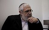 Rabbi Mordechai 'Moti' Elon seen in the Jerusalem Magistrate's Court prior to his sentence hearing, on December 18, 2013. (David Vaaknin/Flash 90)