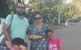 Ofir Hasdai, his wife Dikla and two of their three daughters. Hasdai was shot dead in a dispute over a parking spot on July 28, 2019 (courtesy: Facebook)