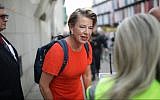 Katie Hopkins attending a protest over the jailing of the far-right activist known as Tommy Robinson in London, England on on July 11, 2019. (Luke Dray/Getty Images/via JTA)